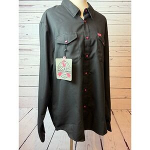 Dixxon Flannel Shirt Long Sleeve Black Pink‎ XL Snap On Work Shirt NWT Cancer